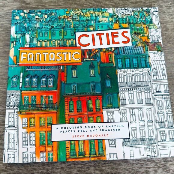 Fantastic Cities Adult Coloring Book - Picture 1 of 9